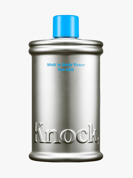 Knock Melt-In Body Toner Sea Salt in branded component on a light gray background